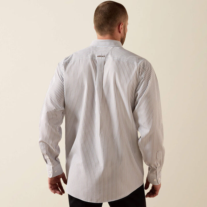 Ariat Wrinkle Free Cory Classic Fit Shirt-10071745-WHITE STRIPE