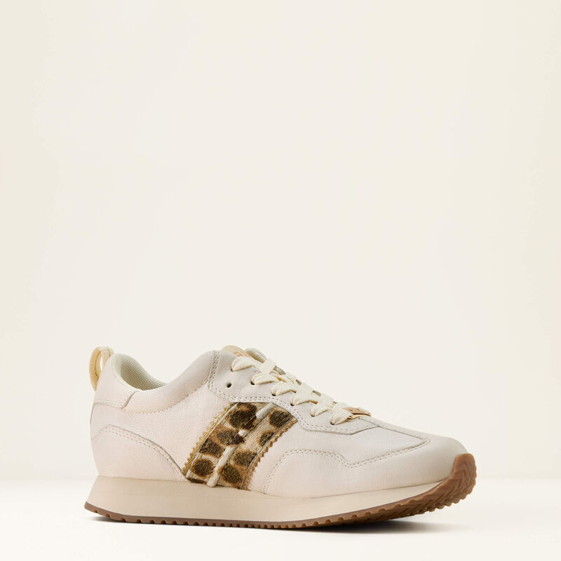 Ariat Ladies Ranch Runner Lace Up Sneakers-Cream Leopard-10074338