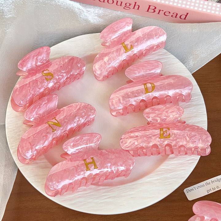 Pink Snazzy Initial Hair Clip