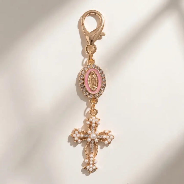Our Lady of Guadalupe Enamel Medal Keychain