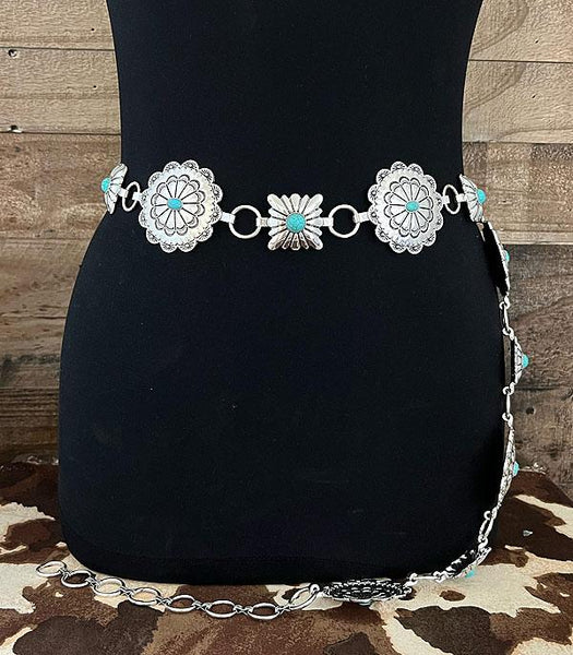 Jane Western Turquoise Concho Belt