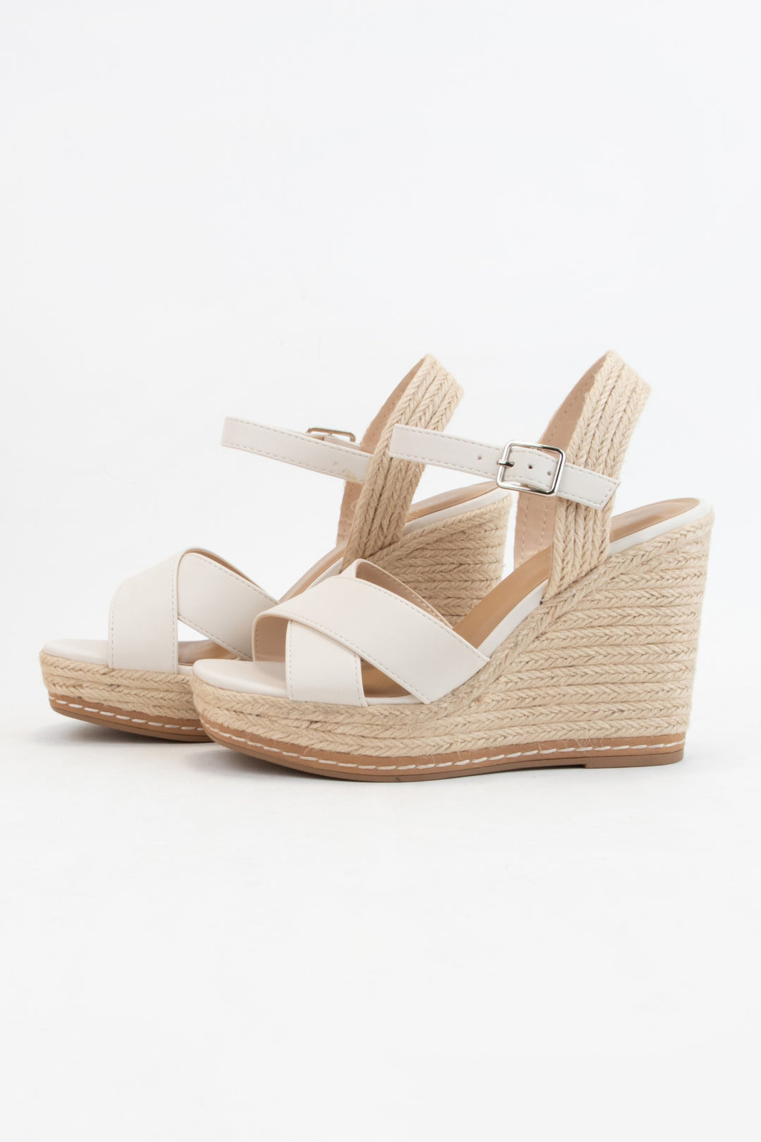 MELANY CROSS STRAP ESPADRILLES WEDGE HEEL