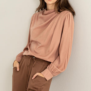CHIC AURA GATHERED SHOULDER BLOUSE TOP