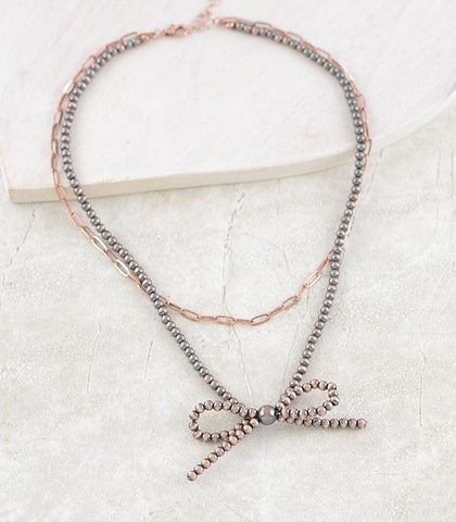 Bow Copper Necklace