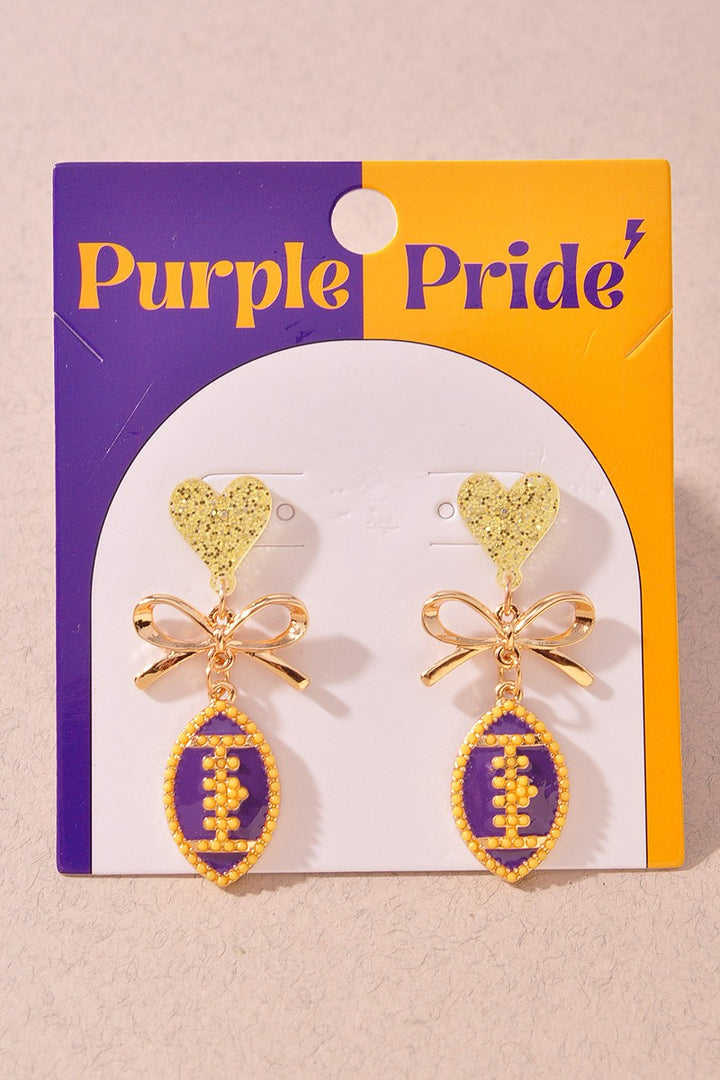 Love The Game Football Earrings