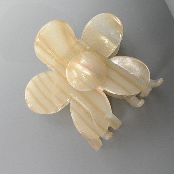 FLOWER STRIPE CELLULOSE HAIR CLAW CLIPS