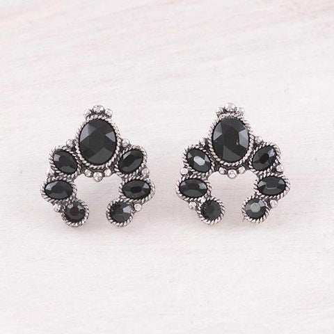 Black Squash Blossom Earrings