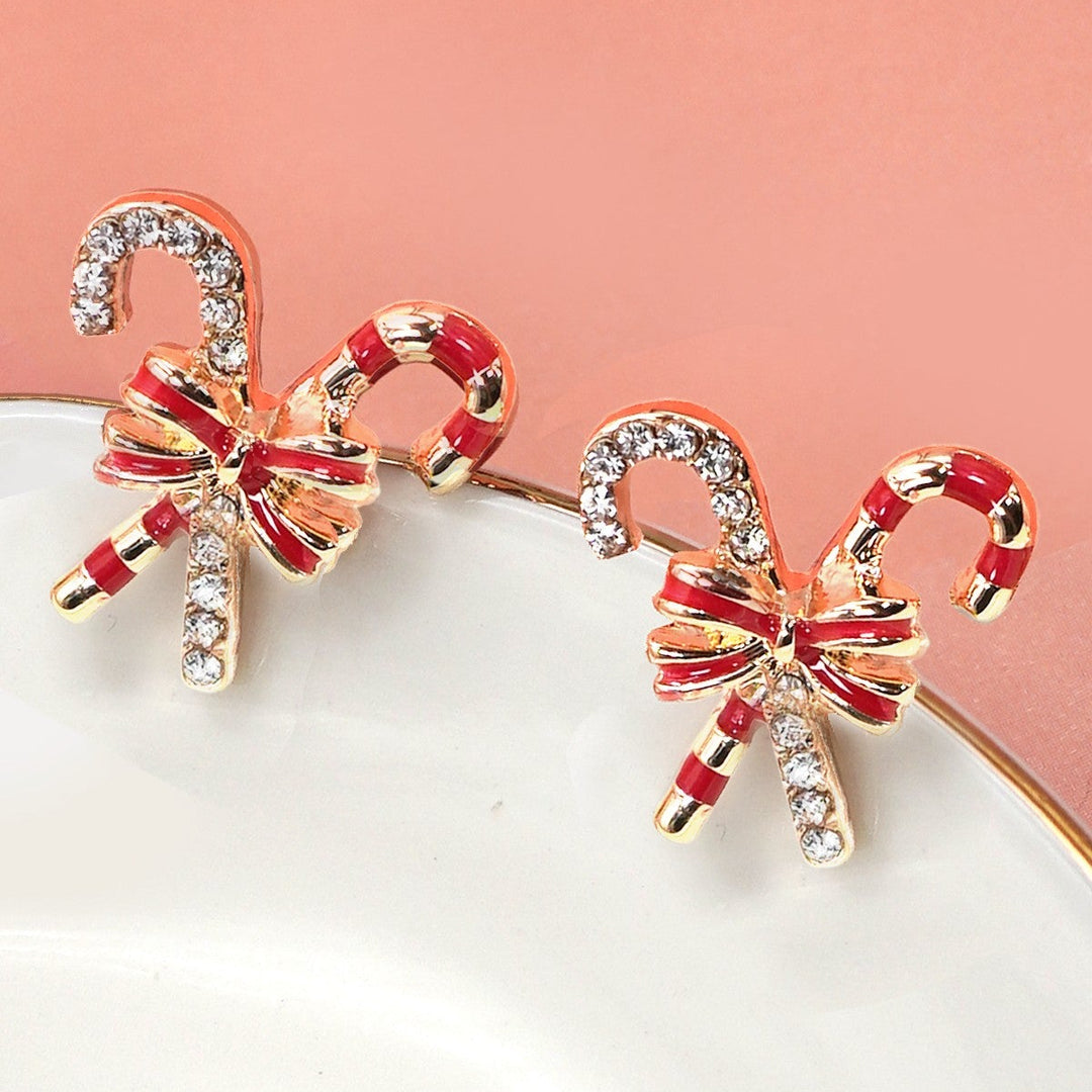 Christmas Candy Cane Studs