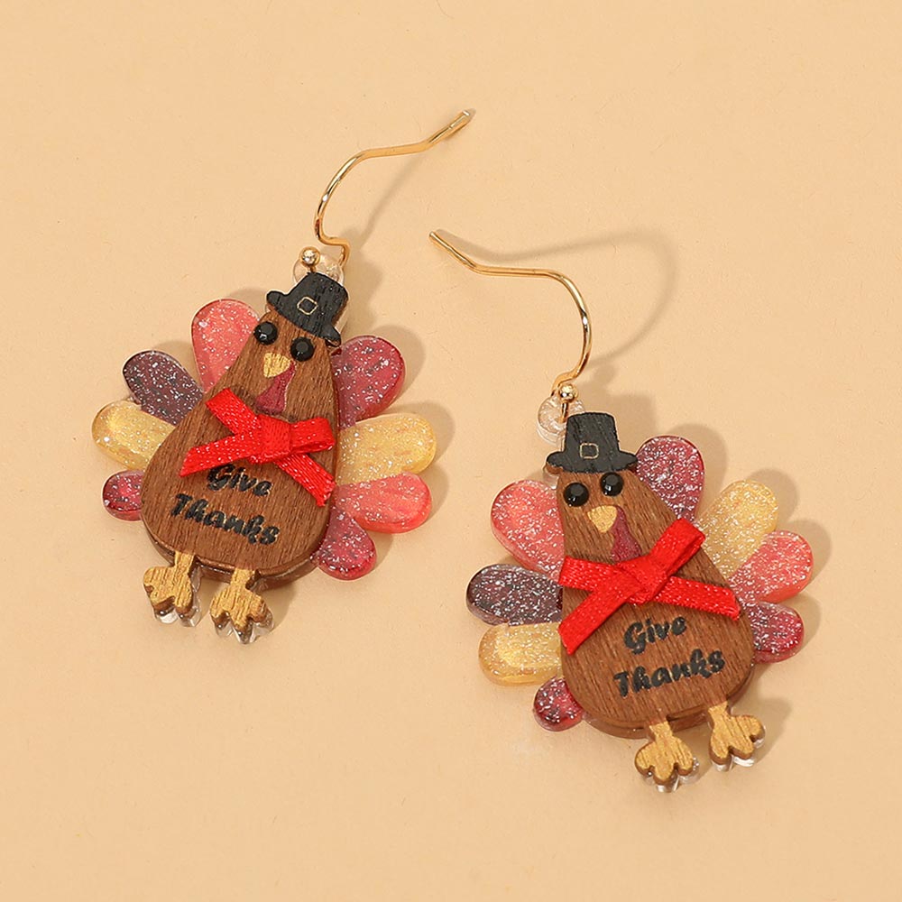 Turkey Charm Drop Dangle Earrings