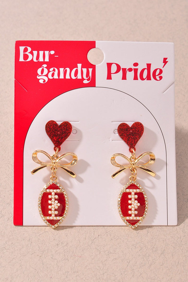 Love The Game Football Earrings