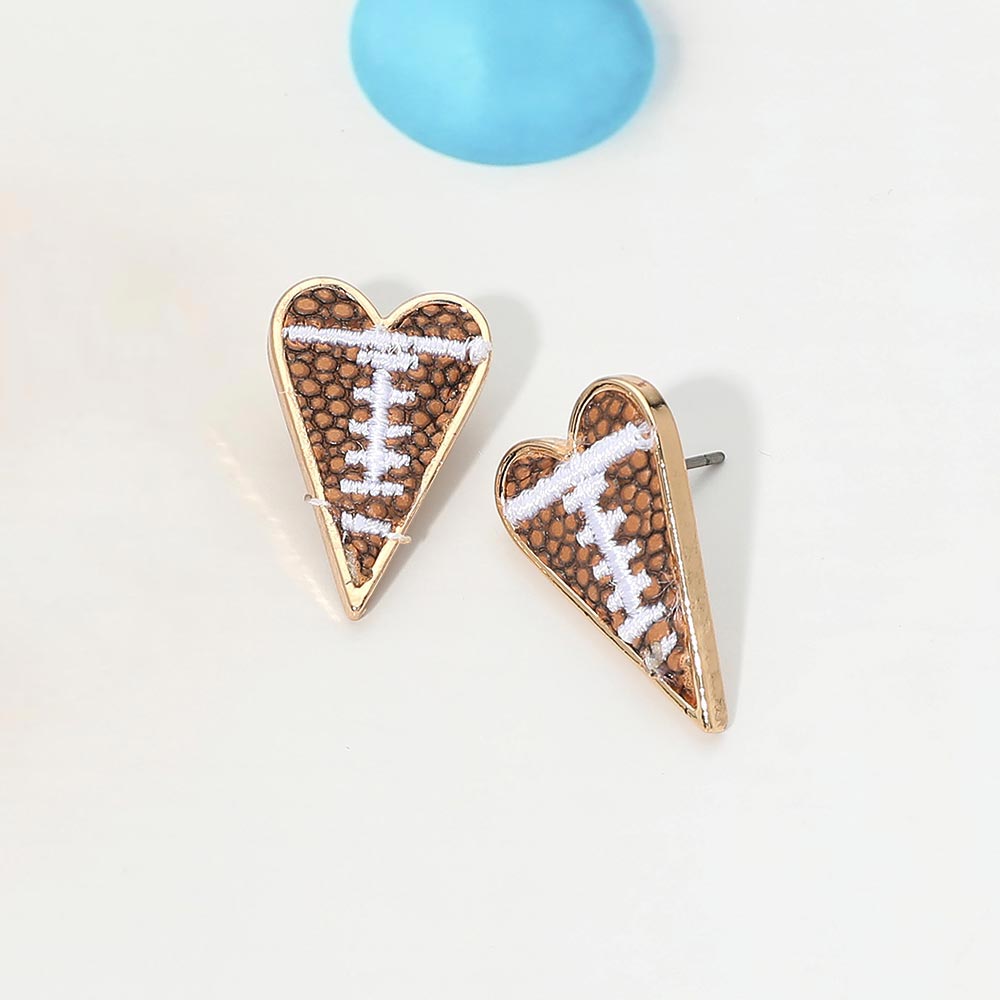 Football Heart Stud