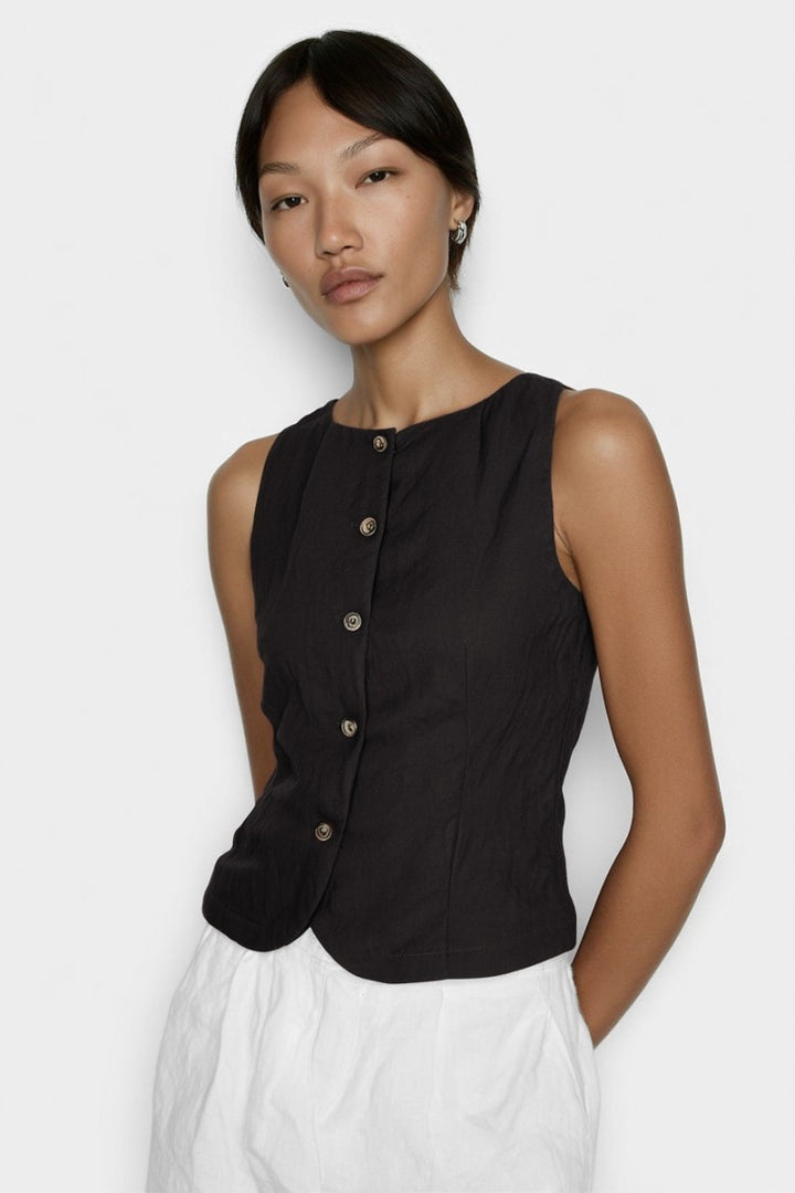 Wina Woven Vest With Back Tie