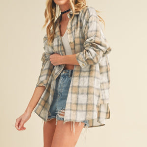 Laura Plaid Washed Flannel Shirt