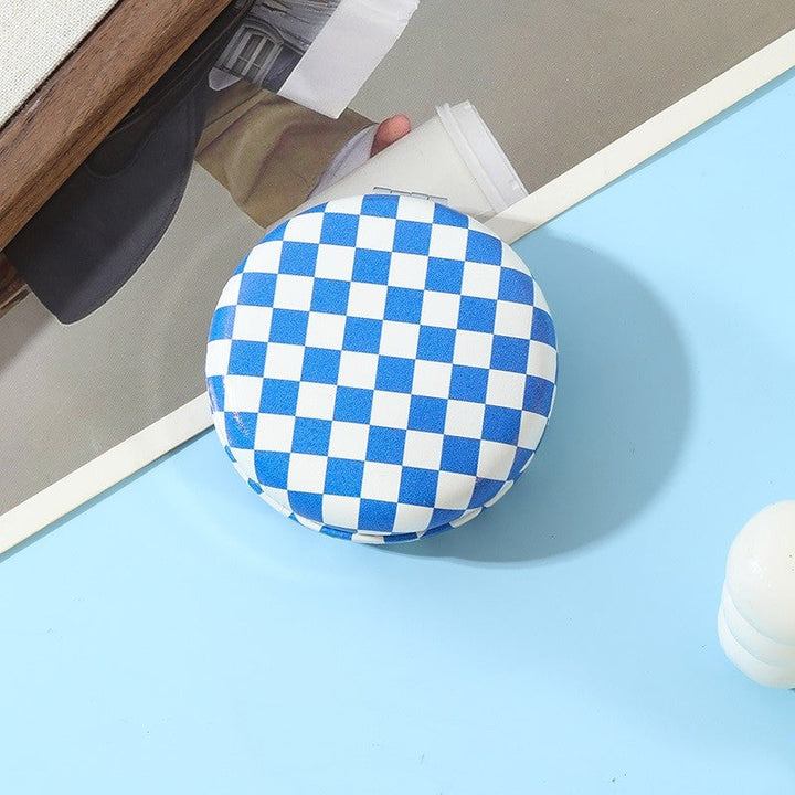 Checkered Design Double Sided Folding Mirror