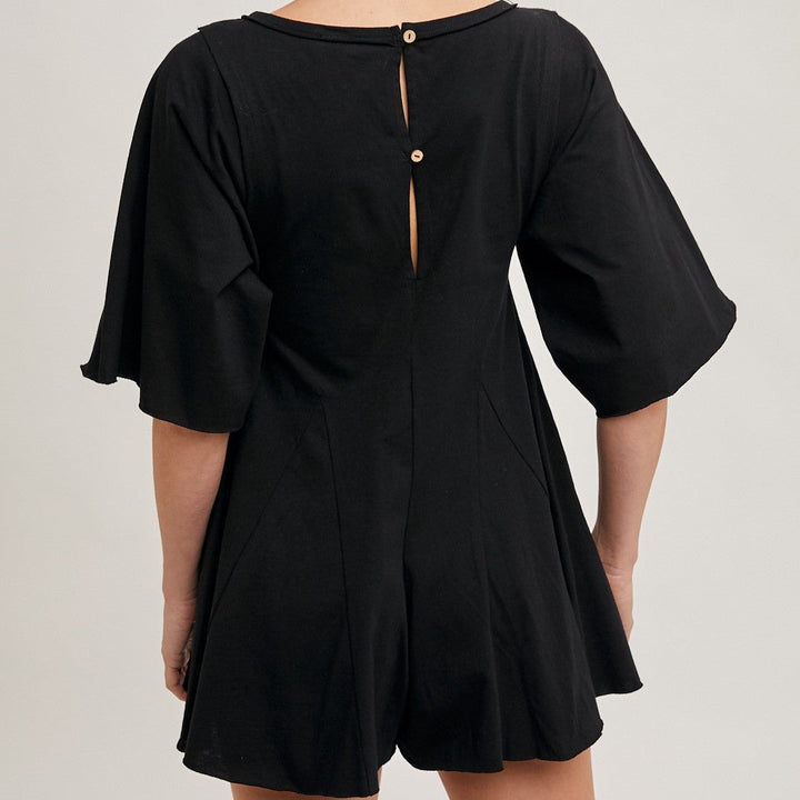 Button Back Short Romper