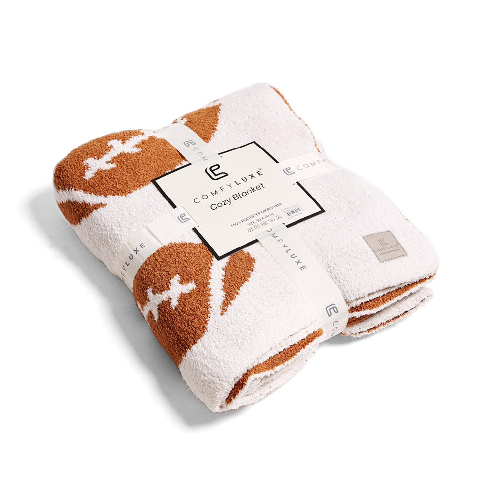 Football Patterned Throw Blanket