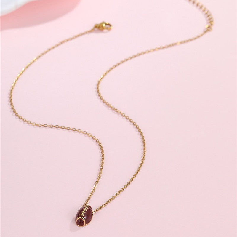 Football Enamel Necklace