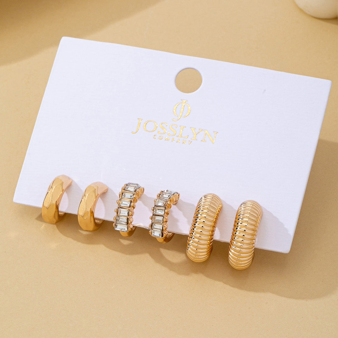 Textured Hoop Earring Set