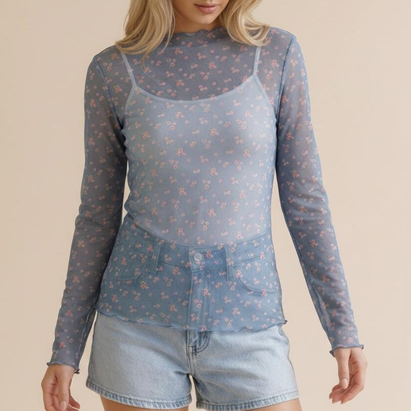 Blue B Mesh Top