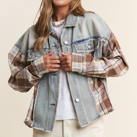 Luna Plaid Denim Jacket