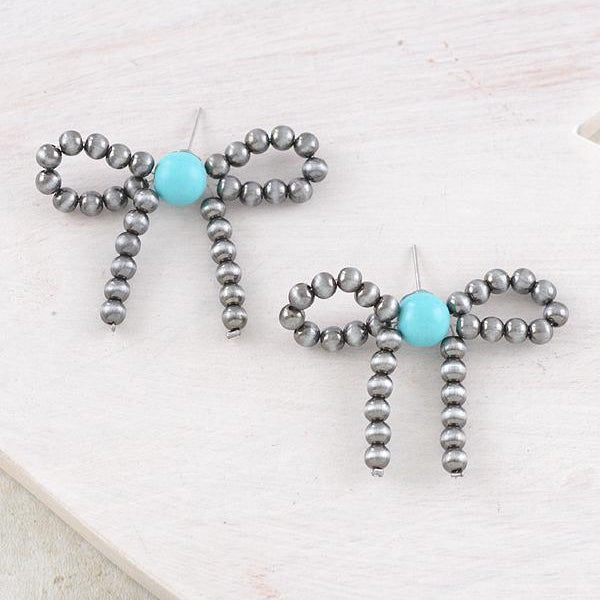 Western Navajo Pearl Bow Earrings