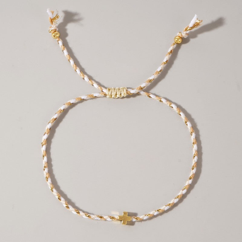 Corded Cross Bracelet