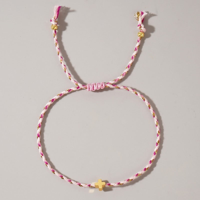 Corded Cross Bracelet