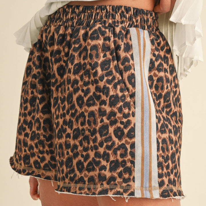 French Terry Leopard Shorts
