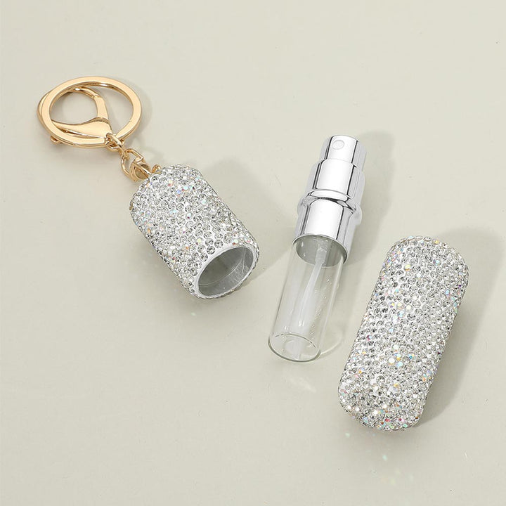 Bling Studded Refillable Perfume Spray Keychain Bag Charm