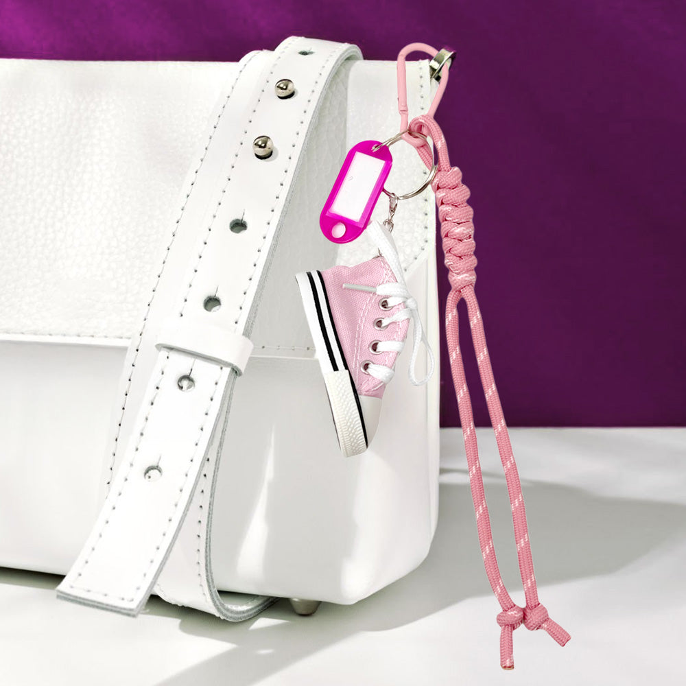 Sneakers Name Tag Braided Thread Key Chain