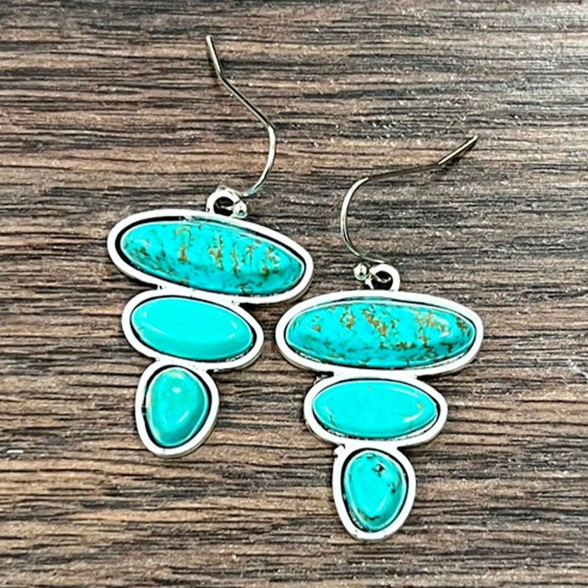 Layered Navajo Turquoise Earrings