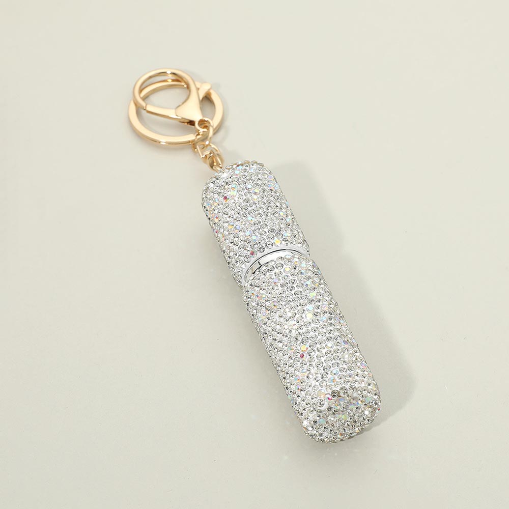 Bling Studded Refillable Perfume Spray Keychain Bag Charm