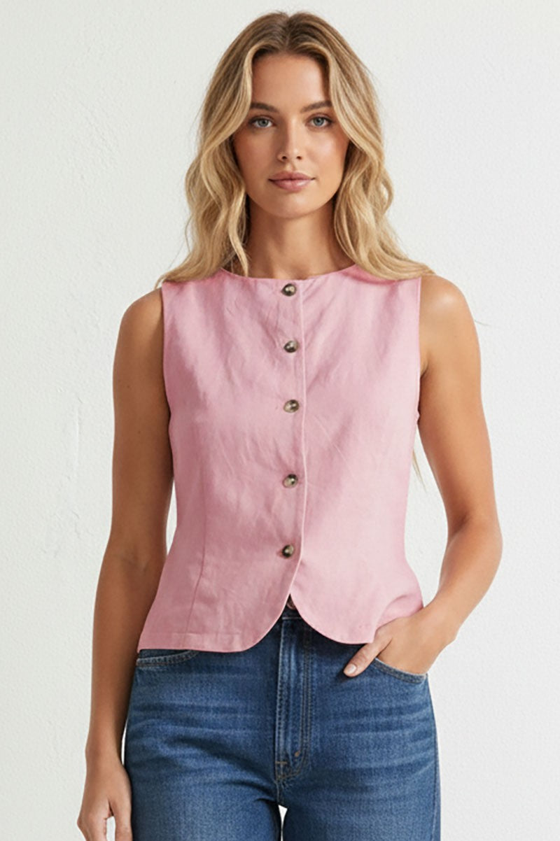 Wina Woven Vest With Back Tie