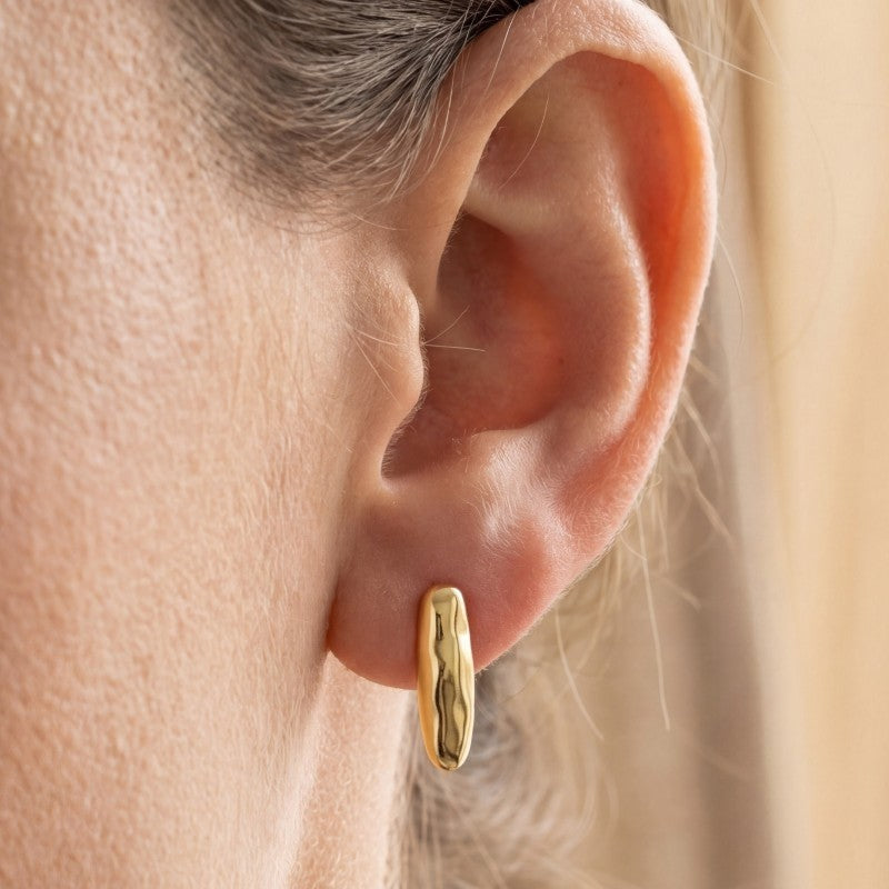 Chunky Long Oval Earrings
