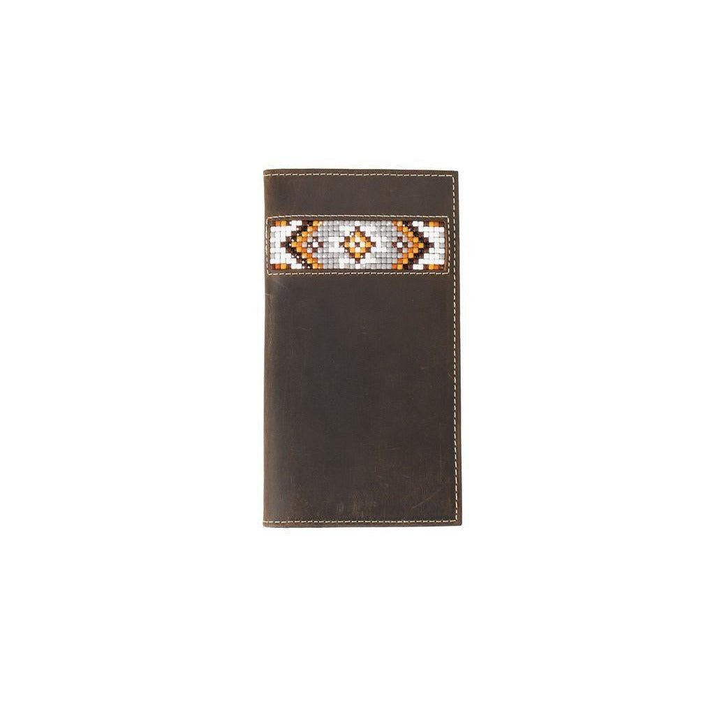 3D Western Wallet Mens Rodeo Southwest Inlay Beaded Brown D250009102
