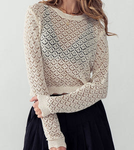 DIAMOND CROCHET KNIT TOP