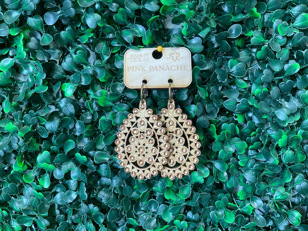 E-453GLC Gold Crackle Wood with Light Colorado Stones Large