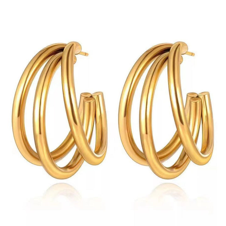Estella Stainless Steel Hoop Earrings