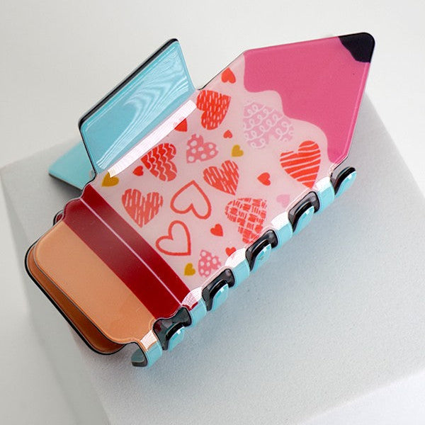 FUN SCHOOL PENCIL HAIR CLAW CLIPS