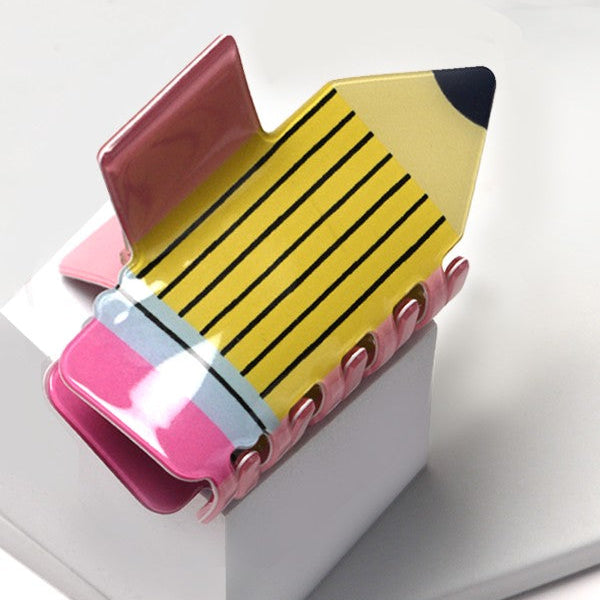 FUN SCHOOL PENCIL HAIR CLAW CLIPS