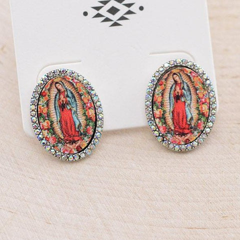Lady Of Guadalupe Oval Earrings