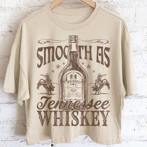 SMOOTH AS TENNESSEE WHISKEY GRAPHIC LONG CROP TOP
