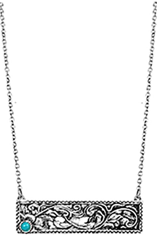 Western Paisley Bar Necklace