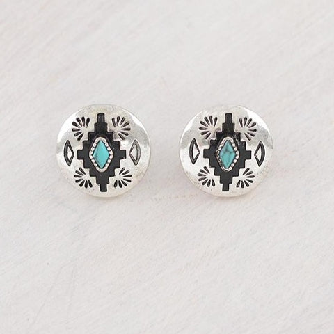 Aztec Concho Post Earrings