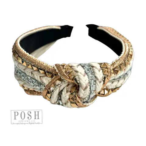 Western print tooled headband