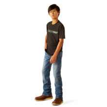 Boys Charger Camo Stripe Tee- Charcoal-10054753