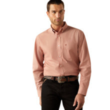 Ariat Solid Slub Classic LS Shirt-Brick -10055277