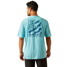 Blue Mist Mens Charger Diagonal Flag T-Shirt -10054761