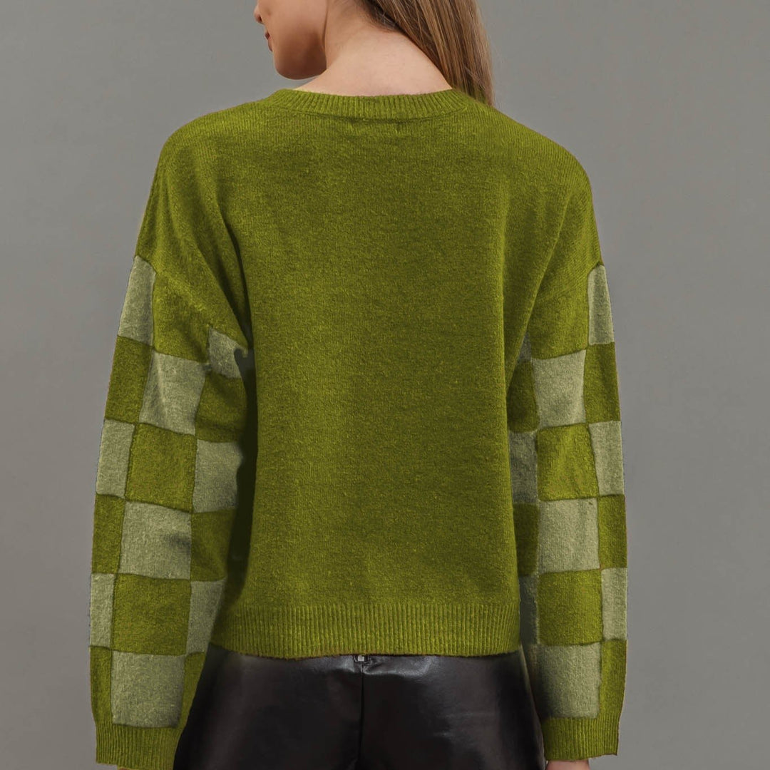 KIPPY CHECKERED LONG SWEATER