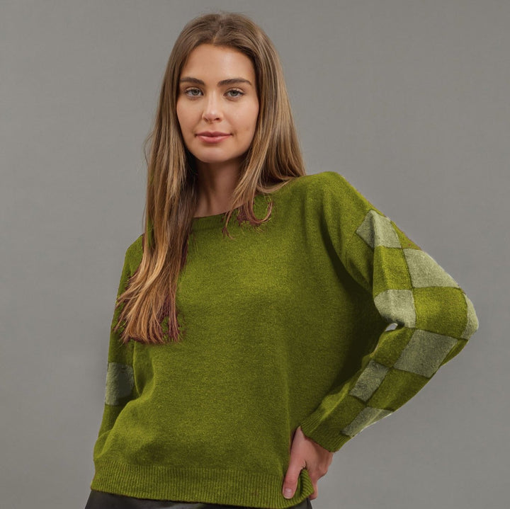 KIPPY CHECKERED LONG SWEATER